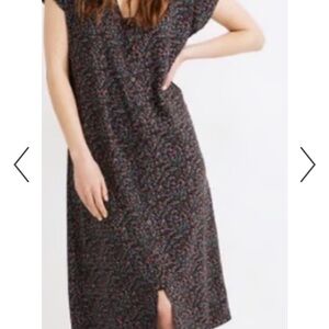Madewell Black Floral Midi Dress